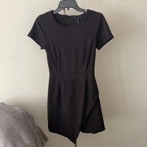 Aqua Asymmetrical Little Black Dress
